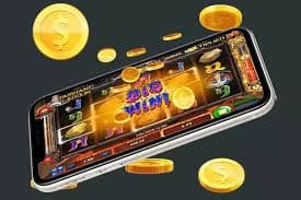 Filipino player spinning online slot games on a mobile phone via 77game